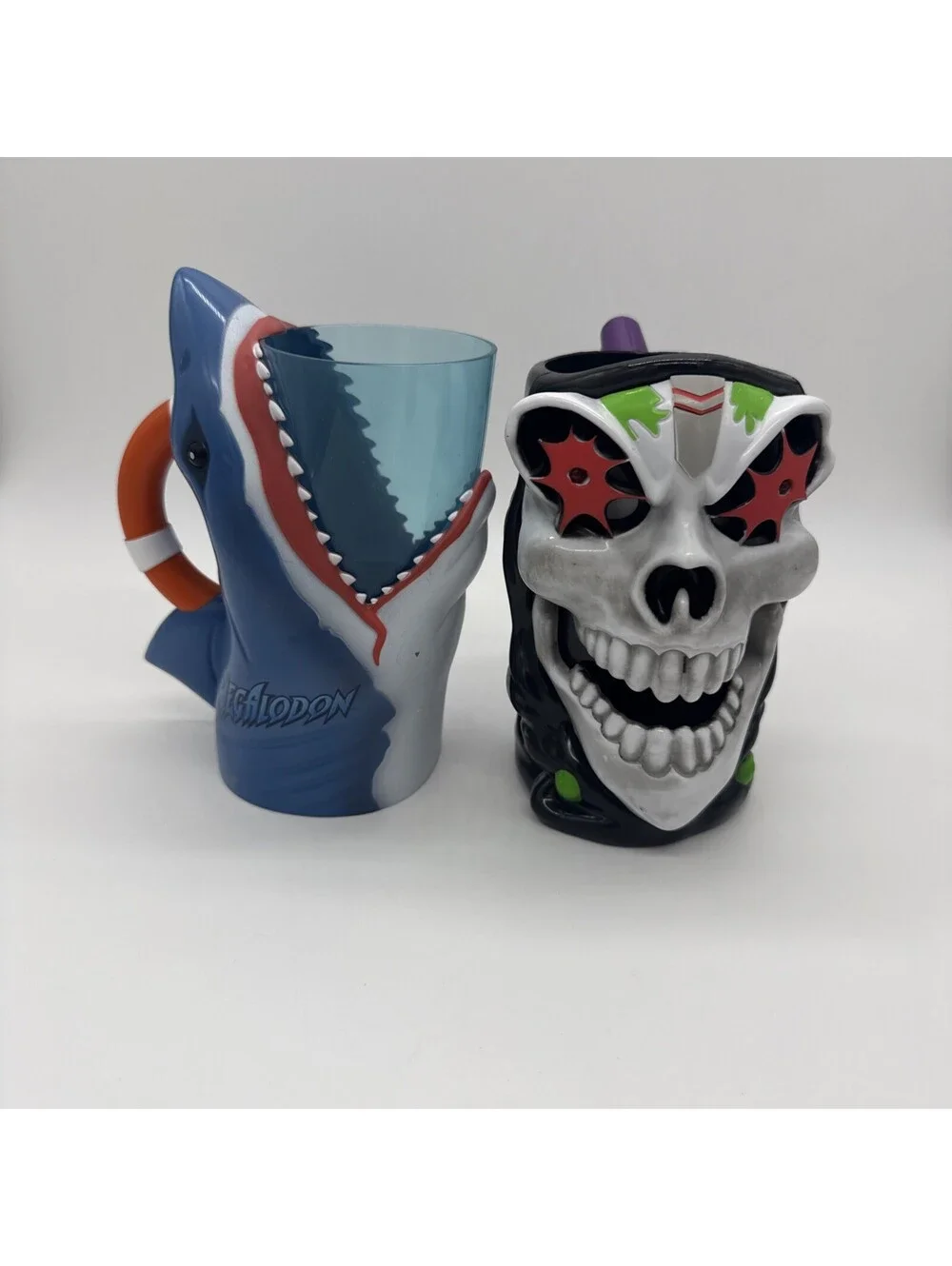 Monster Jam Megalodon Shark & Grave Digger Skull Light Up Cups They Do Not Work